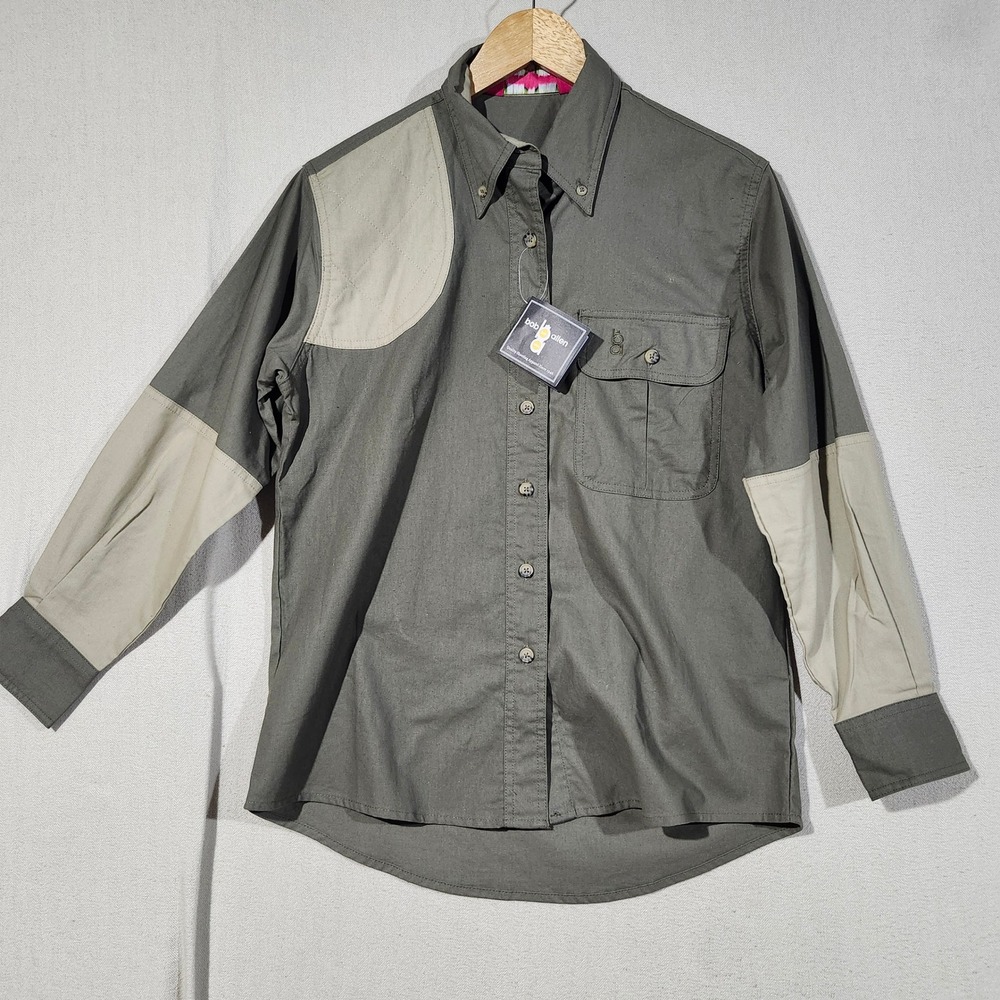 Bob Allen HU127W Hunting Shooting Shirt Green‎ Tan Mens Small NWT Second